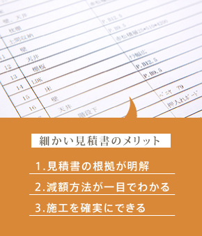 細かい見積書のメリット