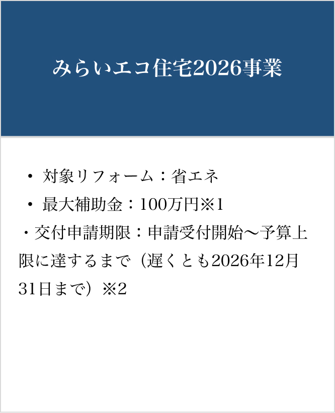 みらいエコ住宅2026事業